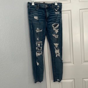 American Eagle Next Level Stretch High Waisted Ripped Skinny Jeans
